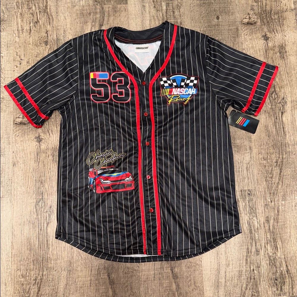 NASCAR Black and Red Striped Racing Jersey